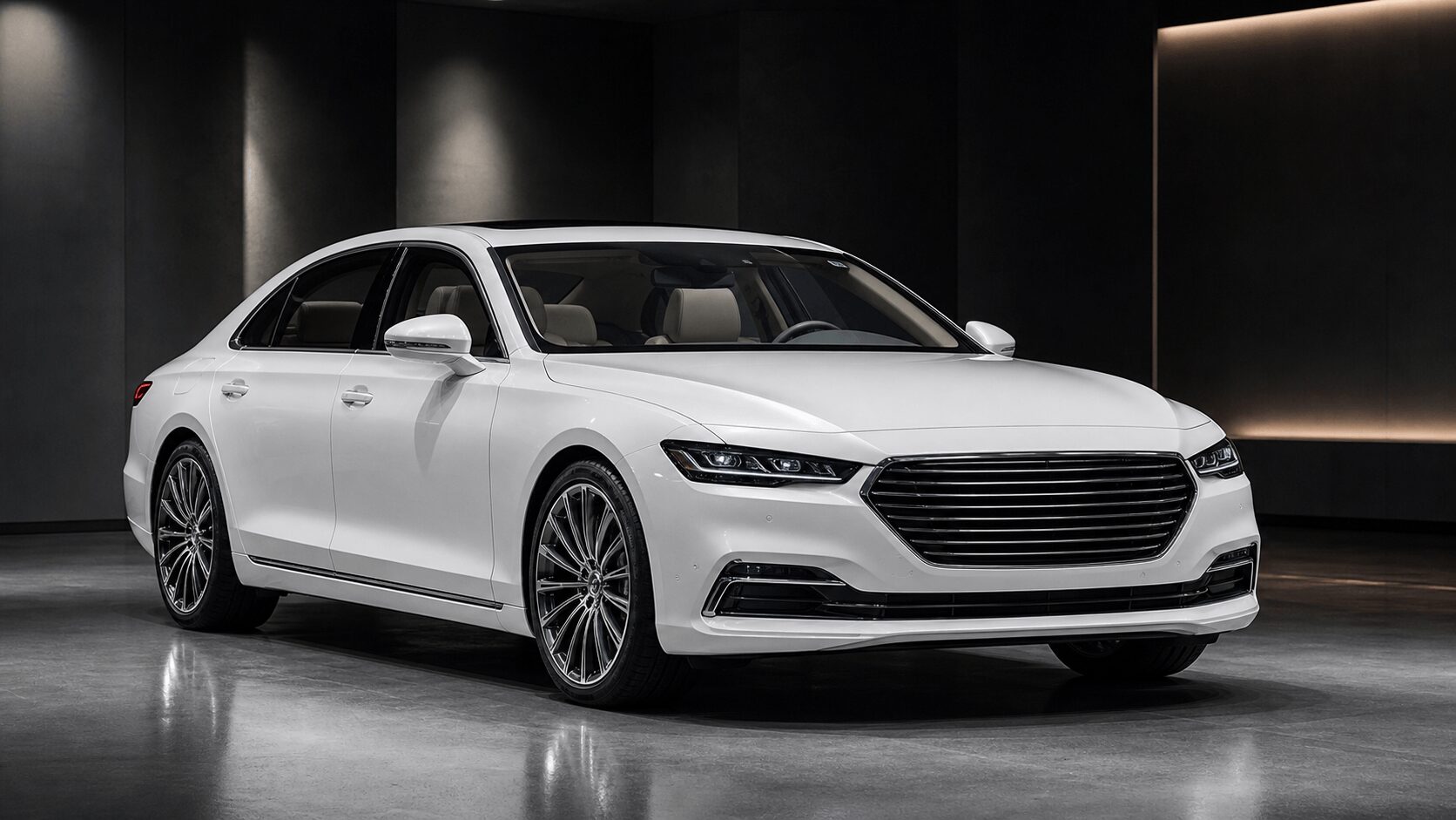 フロントガラスへプロテクションフィルムを施工した車両